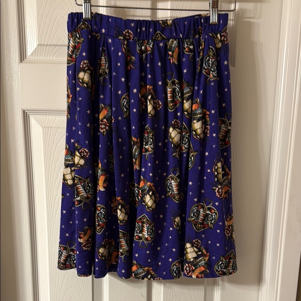 Purple Nautical LuLaRoe Madison Skirt